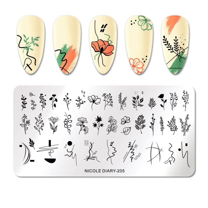 Rectangle Nail Stamping Plates Stamping Nail BORN PRETTY 205 