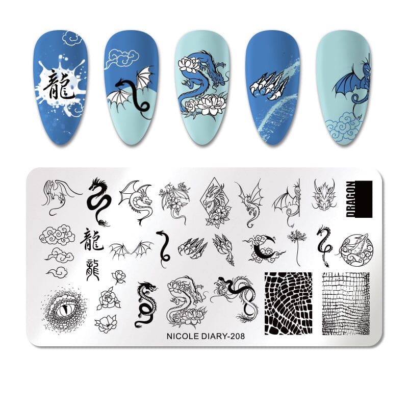 Rectangle Nail Stamping Plates Stamping Nail BORN PRETTY 208 