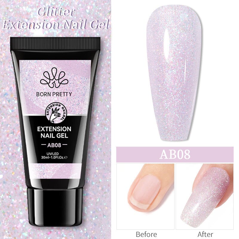 30ml Glitter Extension Gel AB08 Gel Nail Polish BORN PRETTY 