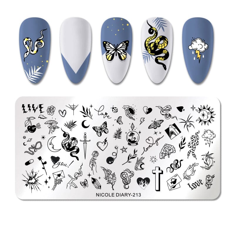 Rectangle Nail Stamping Plates Stamping Nail BORN PRETTY 213 