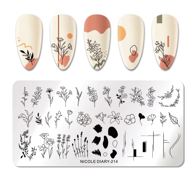 Rectangle Nail Stamping Plates Stamping Nail BORN PRETTY 214 