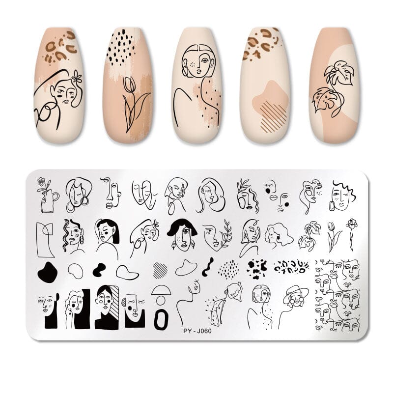 Rectangle Nail Stamping Plates Stamping Nail BORN PRETTY J060 