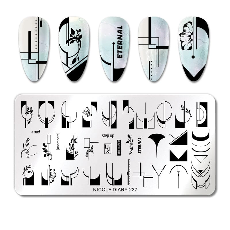 Rectangle Nail Stamping Plates Stamping Nail BORN PRETTY 237 