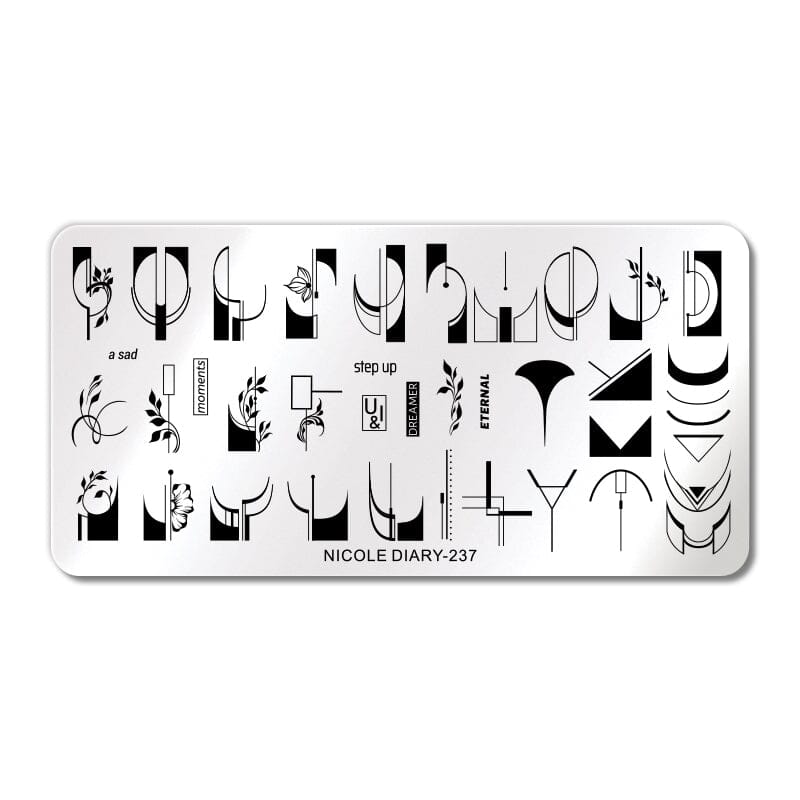 Rectangle Nail Stamping Plate 237 Stamping Nail BORN PRETTY 