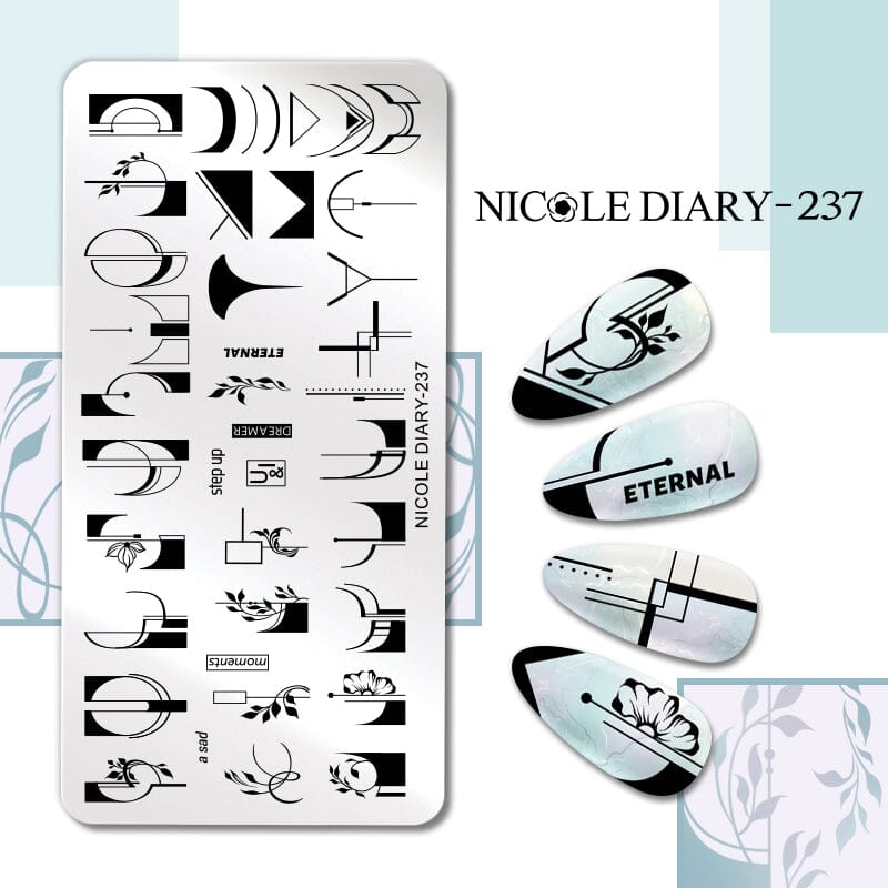 Rectangle Nail Stamping Plate 237 Stamping Nail BORN PRETTY 