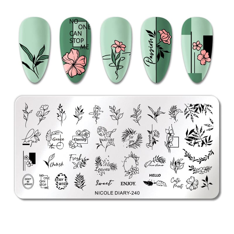 Rectangle Nail Stamping Plates Stamping Nail BORN PRETTY 240 