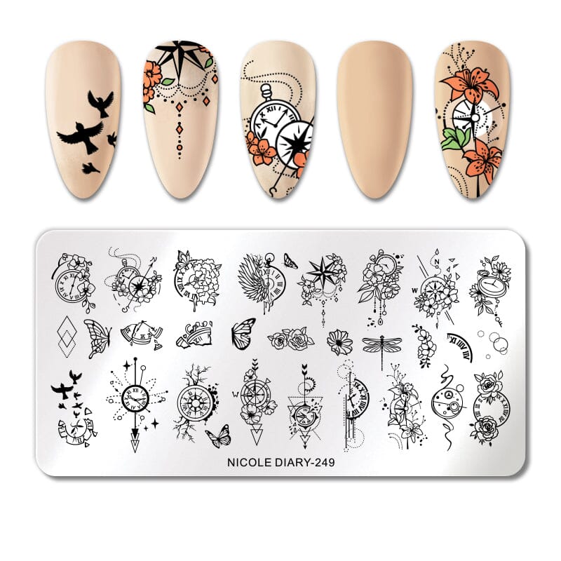 Rectangle Nail Stamping Plates Stamping Nail BORN PRETTY 249 