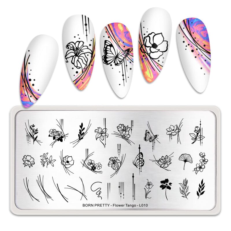 Rectangle Nail Stamping Plates Stamping Nail BORN PRETTY L010 