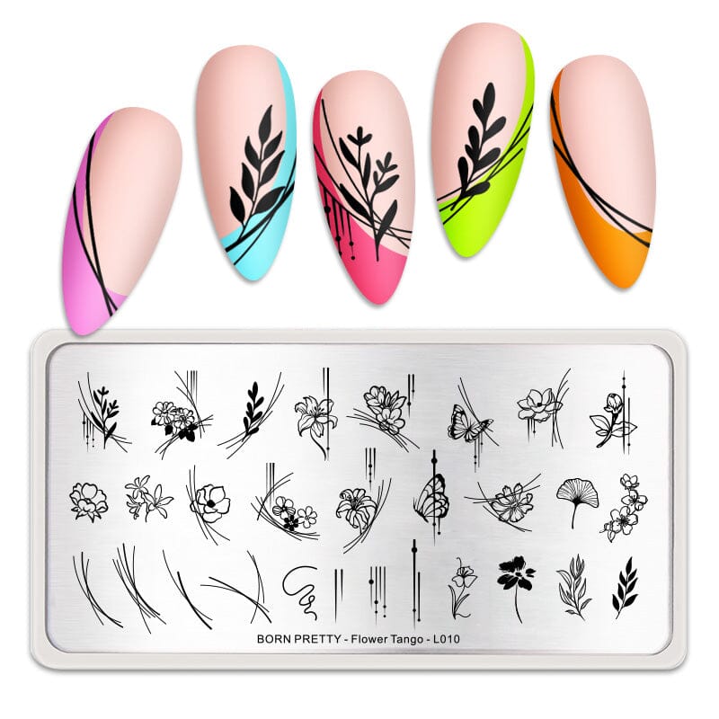 Nail Stamping Plate Flower Tango-L010 Stamping Nails BORN PRETTY 