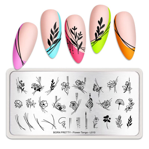 Nail Stamping Plate Flower Tango-L010 Stamping Nails BORN PRETTY 