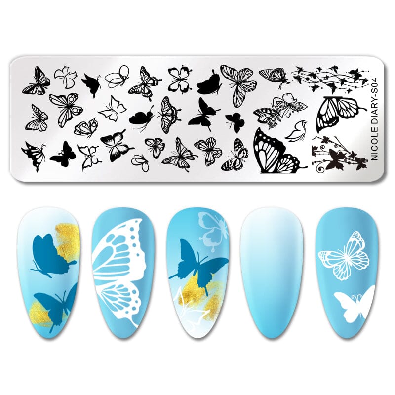 Rectangle Nail Stamping Plates Stamping Nail BORN PRETTY S04 