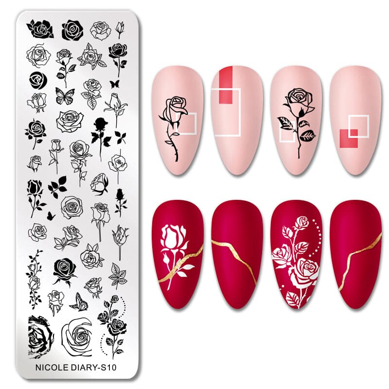 Rectangle Nail Stamping Plates Stamping Nail BORN PRETTY S10 