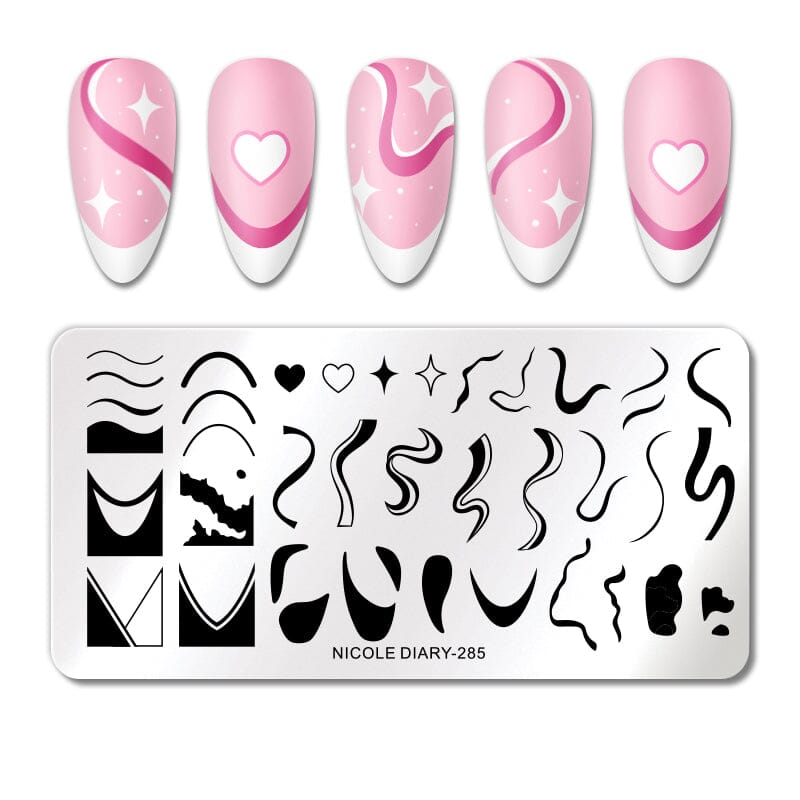 Rectangle Nail Stamping Plates Stamping Nail BORN PRETTY 285 