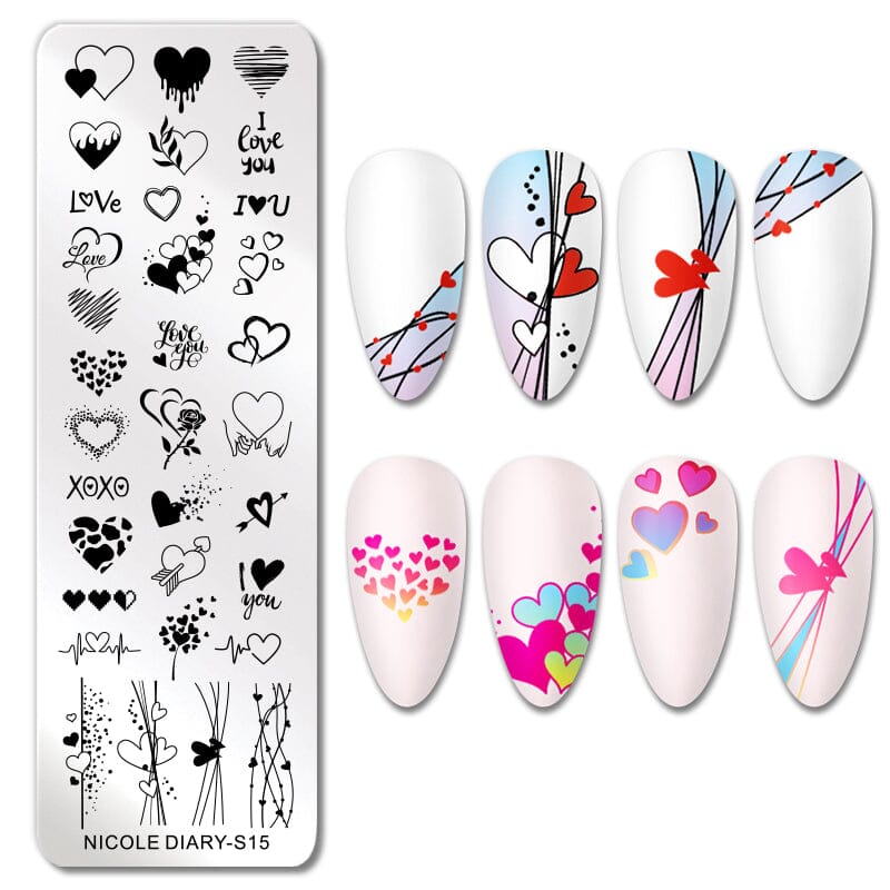 Rectangle Nail Stamping Plates Stamping Nail BORN PRETTY S15 