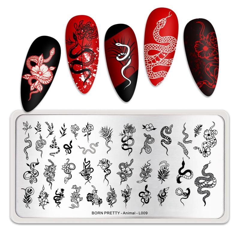 Rectangle Nail Stamping Plates Stamping Nail BORN PRETTY L009 