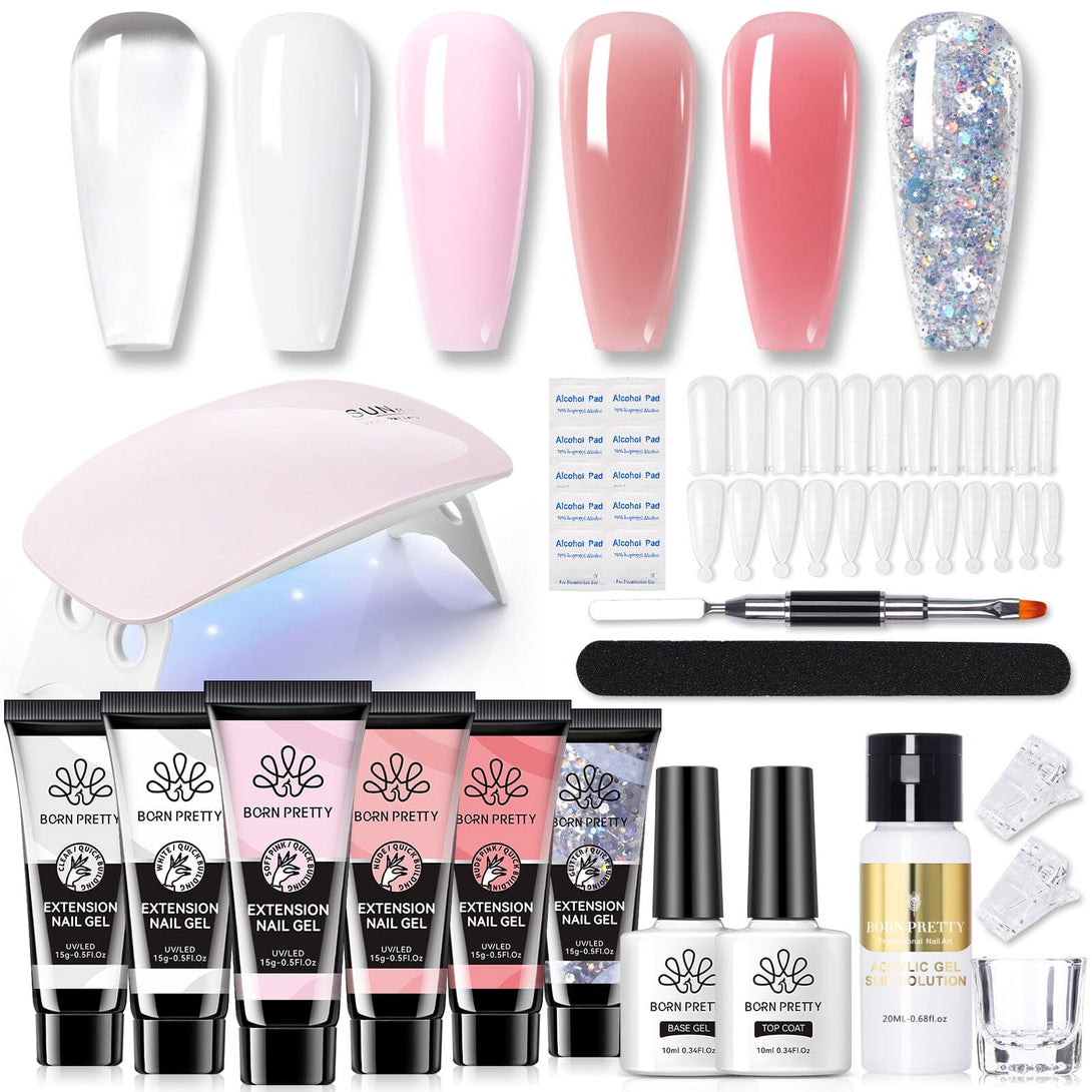 6 Colors Extension Nail Gel Starter Kit Gel Nail Polish BORN PRETTY 