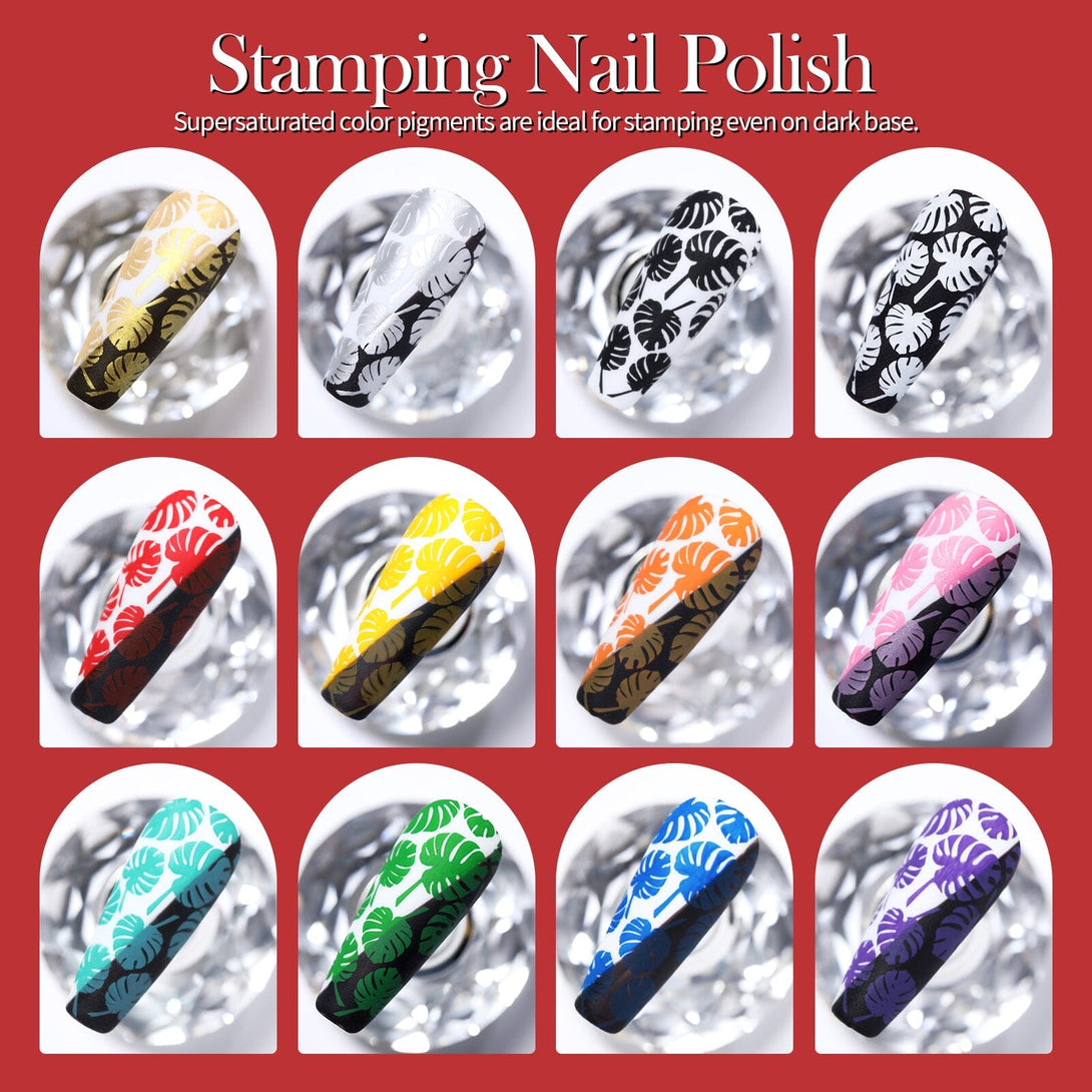 12 Colors Nail Stamping Polish Set 10ml Stamping Nail BORN PRETTY 