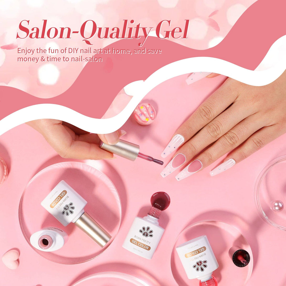 6 Colors Jelly Gel Set Jelly Pink Forever 7ml Gel Nail Polish BORN PRETTY 