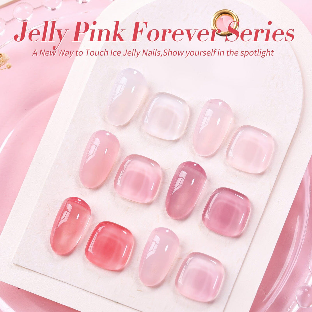 6 Colors Jelly Gel Set Jelly Pink Forever 7ml Gel Nail Polish BORN PRETTY 