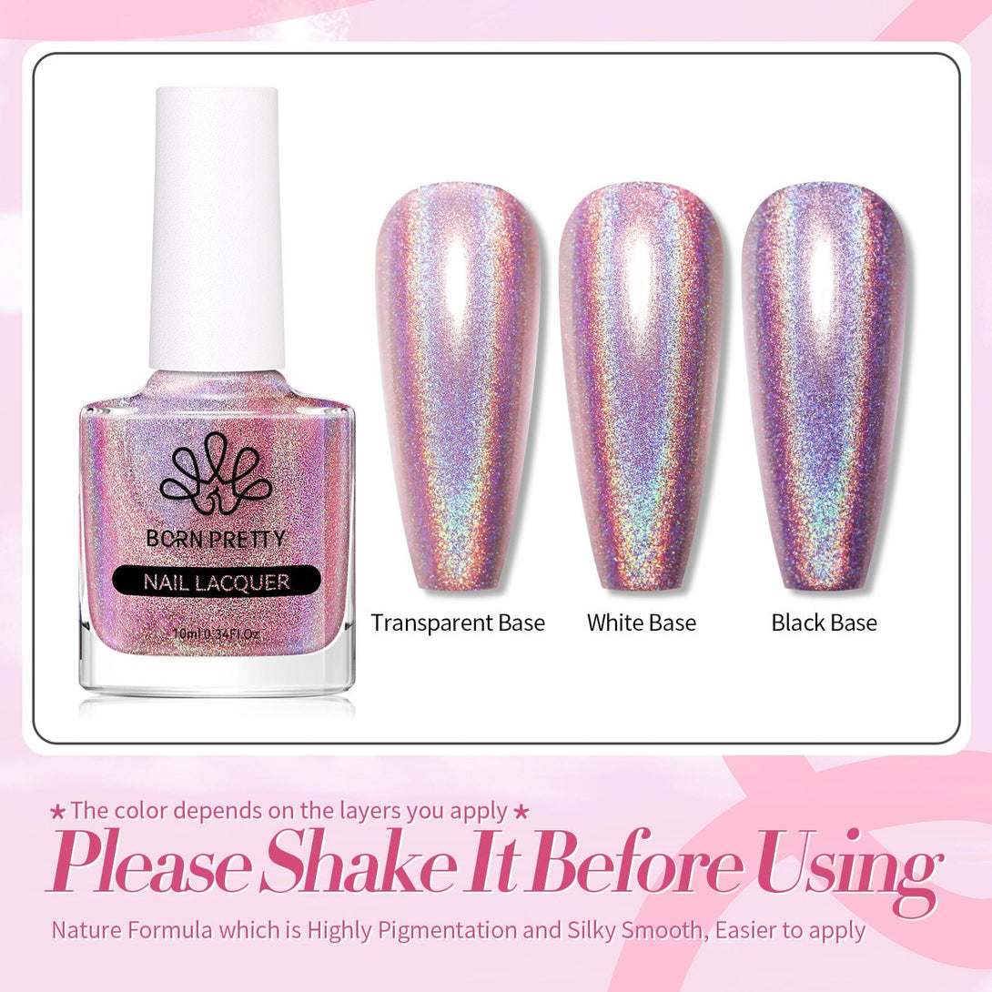 Pink Holo Nail Polish 10ml Nail Polish BORN PRETTY 