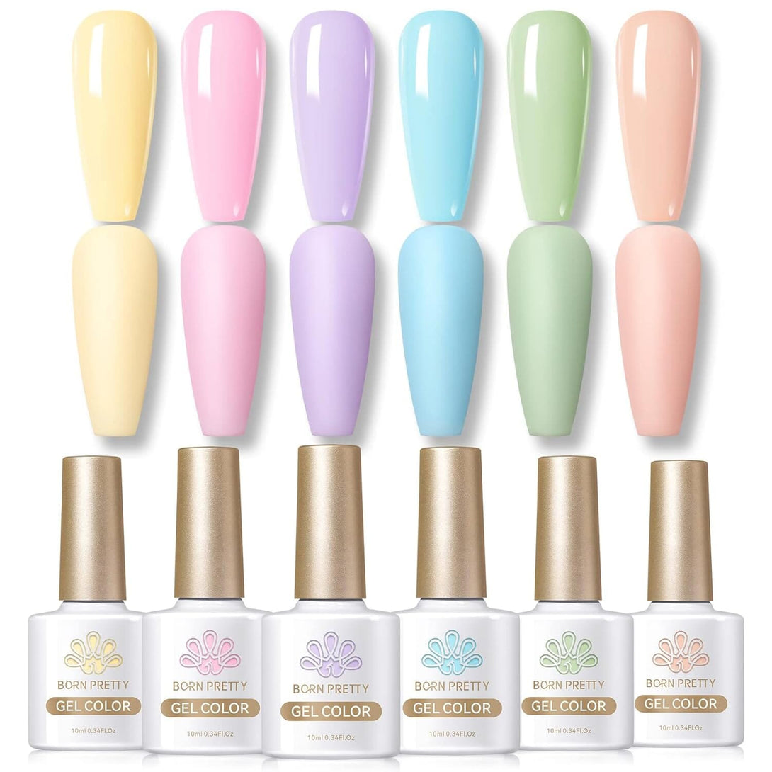 [US ONLY] 6 Colors 10ml Solid Color Gel Polish Set Gel Nail Polish BORN PRETTY Candy Paradise 