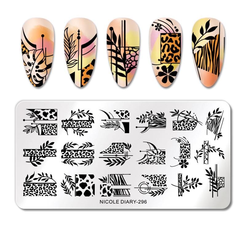 Rectangle Nail Stamping Plates Stamping Nail BORN PRETTY 296 