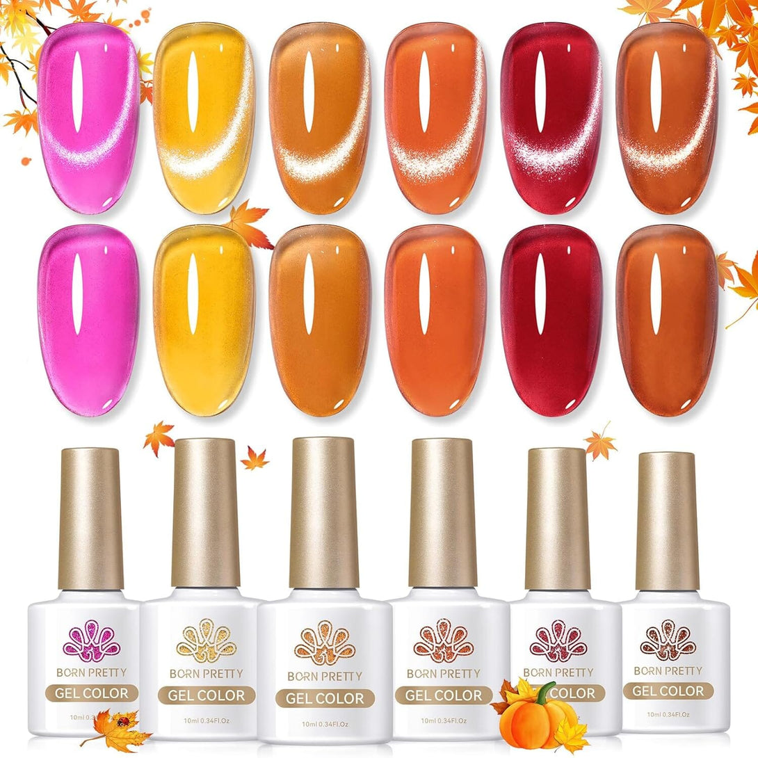 [US ONLY] 6 Colors Jelly Pink Snowlight Magnetic Gel Set Gel Nail Polish BORN PRETTY Amber Cat Magnetic Gel 