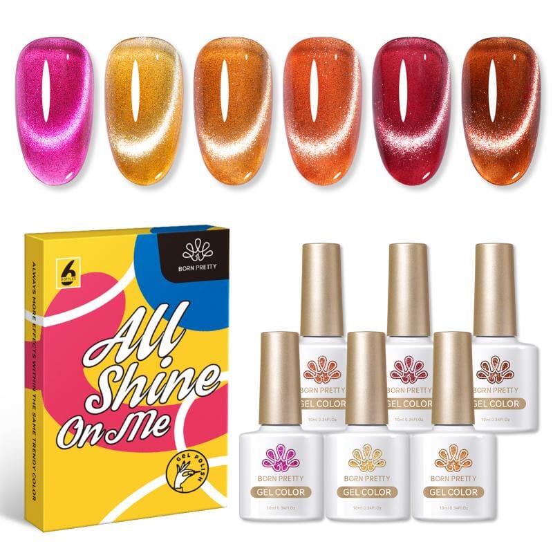 6 Colors Cat Magnetic Gel Polish Set 10ml Gel Nail Polish BORN PRETTY Amber 