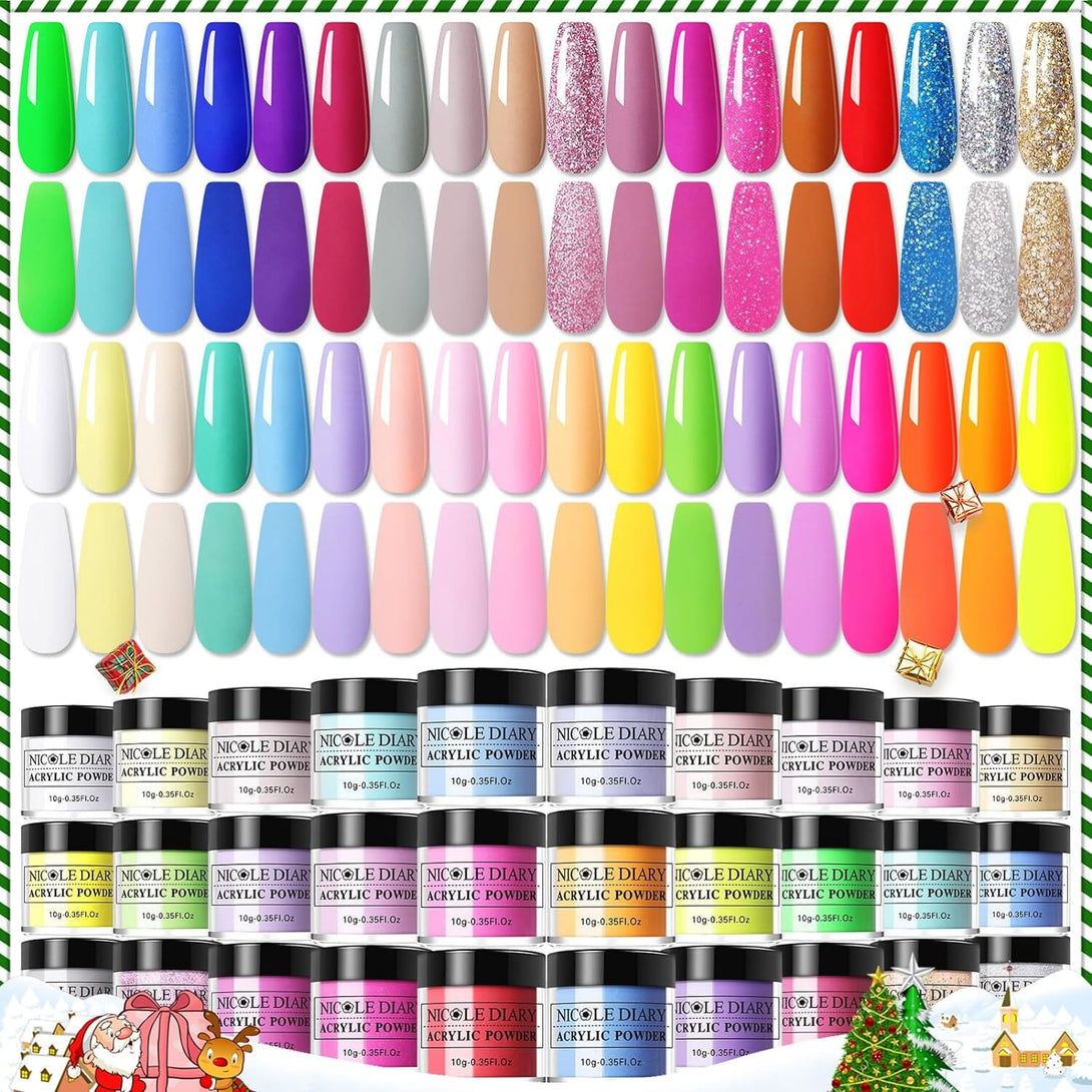 [US ONLY] 36 Colors Acrylic Powder Set Nail Powder NICOLE DIARY 36 Colors Spring Collection 