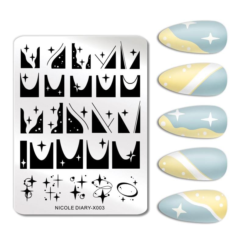 Rectangle Nail Stamping Plates Stamping Nail BORN PRETTY X003 