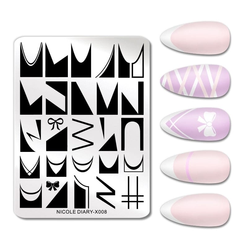 Rectangle Nail Stamping Plates Stamping Nail BORN PRETTY X008 