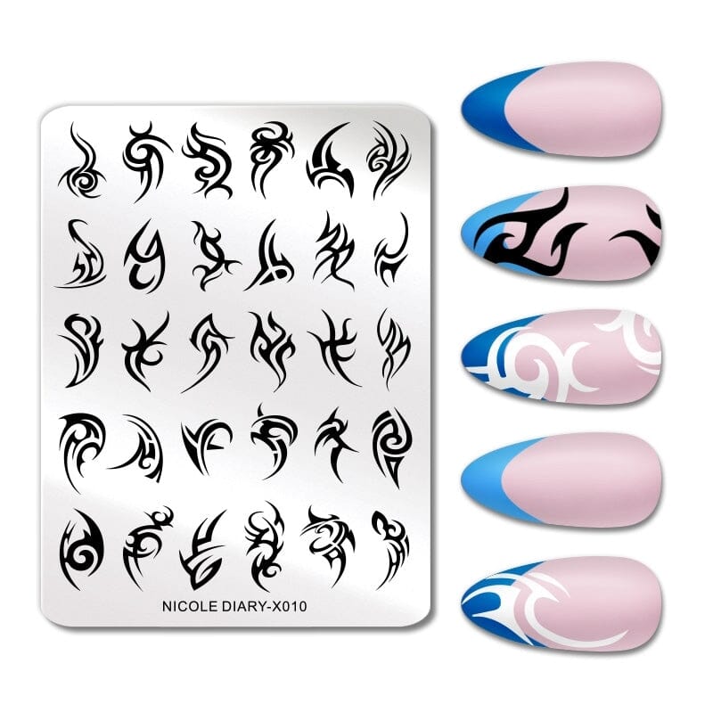 Rectangle Nail Stamping Plates Stamping Nail BORN PRETTY X010 