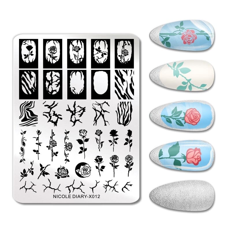 Rectangle Nail Stamping Plates Stamping Nail BORN PRETTY X012 