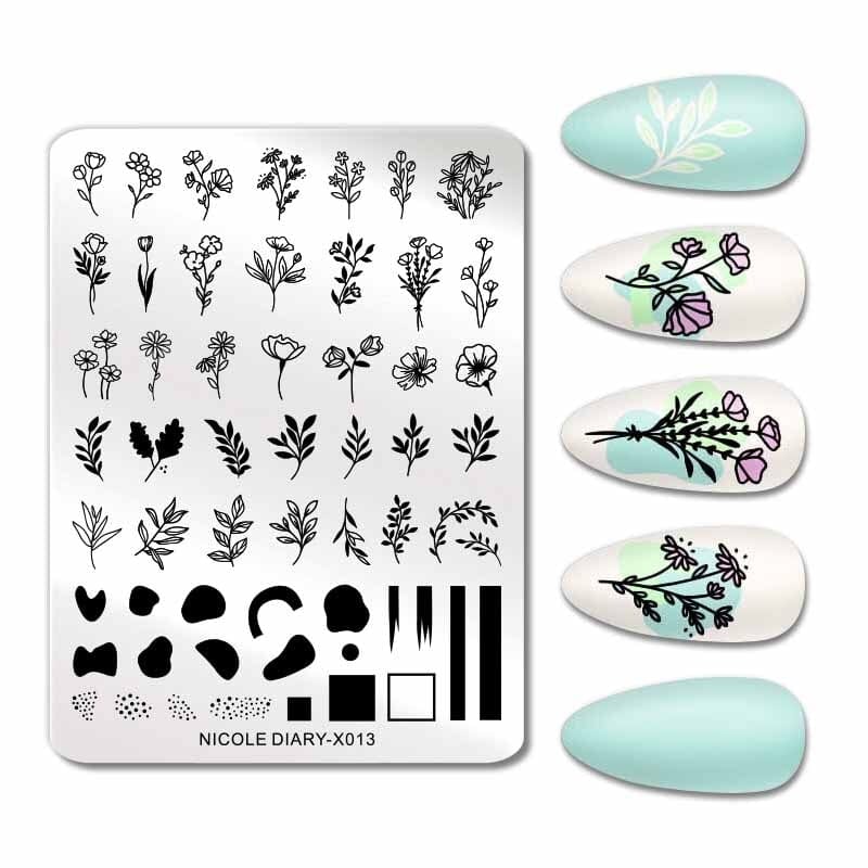 Rectangle Nail Stamping Plates Stamping Nail BORN PRETTY X013 