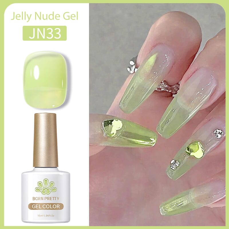 [$0.1 Flash Deal] 10ml Jelly Nude Gel JN33 Gel Nail Polish BORN PRETTY 