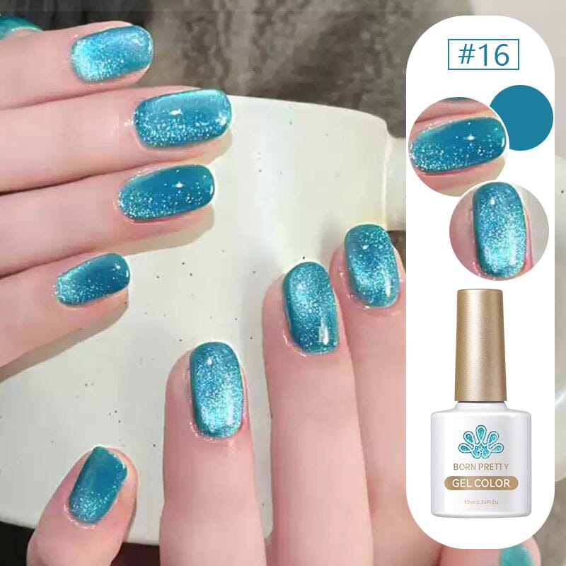 Sea Blue Cat Magnetic Gel 16 10ml Gel Nail Polish BORN PRETTY 