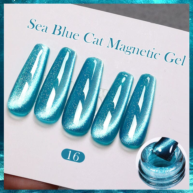 Sea Blue Cat Magnetic Gel 16 10ml Gel Nail Polish BORN PRETTY 