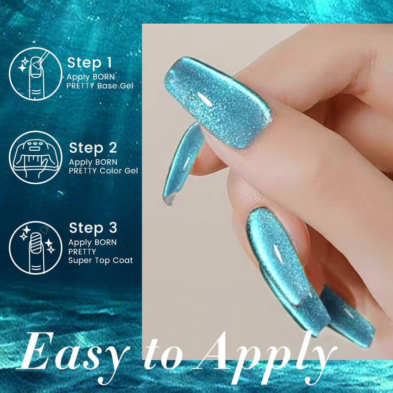 Sea Blue Cat Magnetic Gel 16 10ml Gel Nail Polish BORN PRETTY 