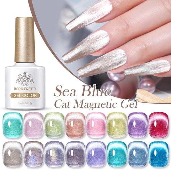 Sea Blue Cat Magnetic Gel 10ml Gel Nail Polish BORN PRETTY 