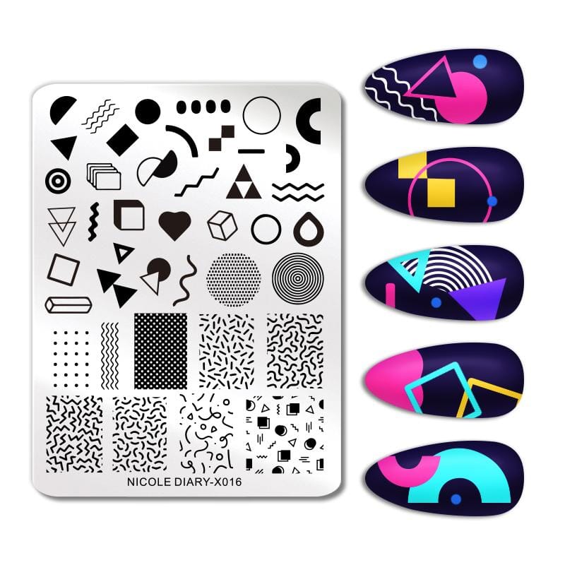 Rectangle Nail Stamping Plates Stamping Nail BORN PRETTY X016 