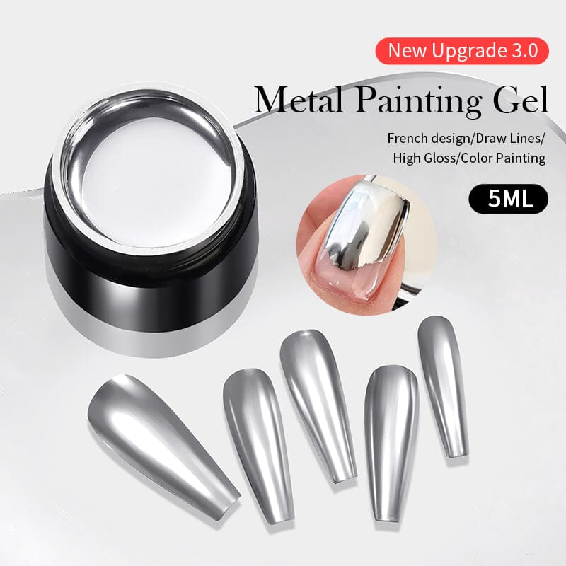 Super Shine Silver Metal Painting Gel Gel Nail Polish BORN PRETTY 