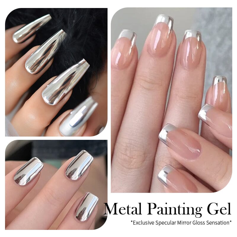 Super Shine Silver Metal Painting Gel Gel Nail Polish BORN PRETTY 