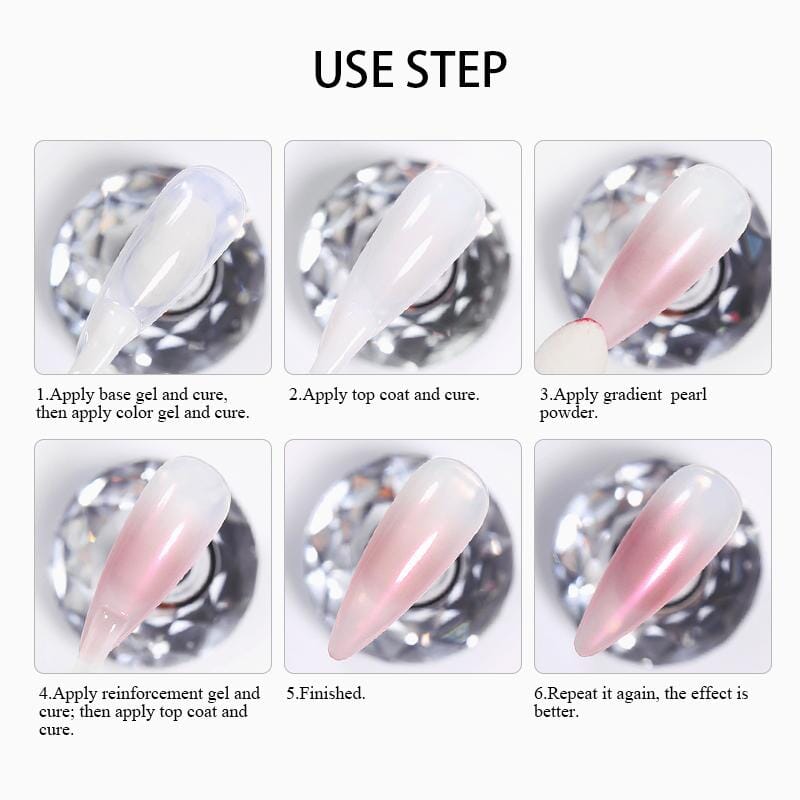 Gradient Pearly Mirror Nail Powder #01 Nail Powder BORN PRETTY 