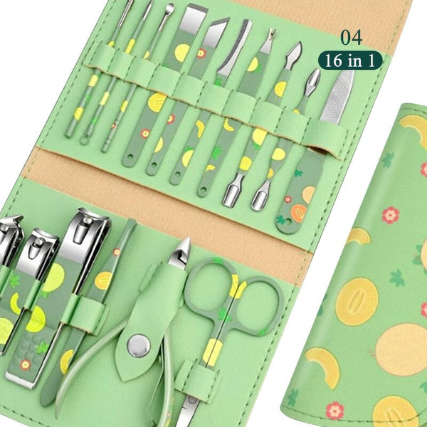 16pcs Manicure Pedicure Tools Set #04 Tools & Accessories No Brand 