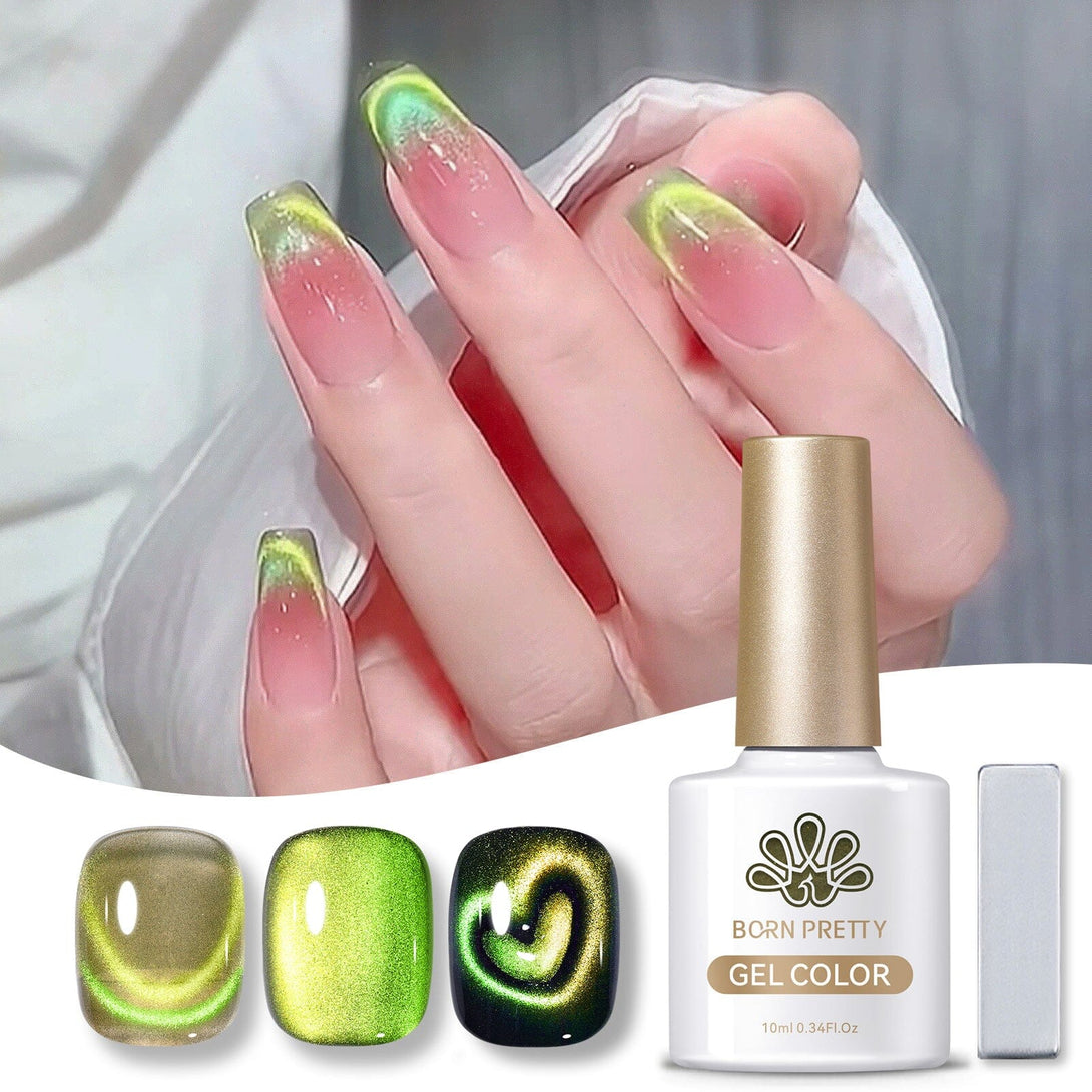 Green Glass Cat Magnetic Gel 10ml Gel Nail Polish BORN PRETTY 