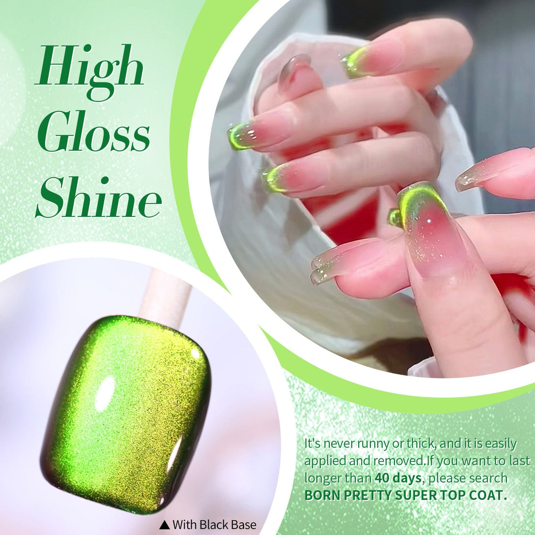 Green Glass Cat Magnetic Gel 10ml Gel Nail Polish BORN PRETTY 