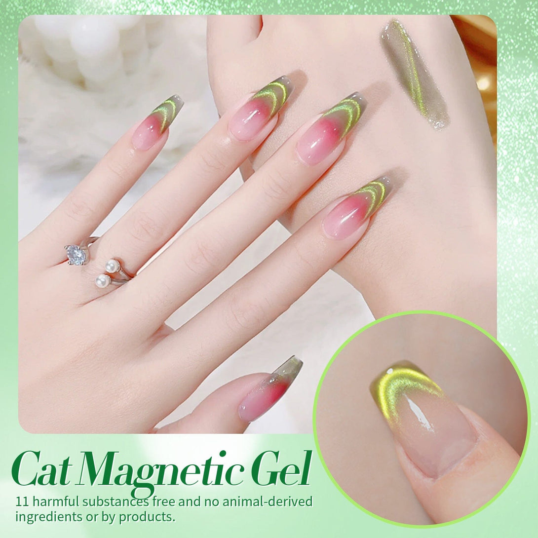 Green Glass Cat Magnetic Gel 10ml Gel Nail Polish BORN PRETTY 