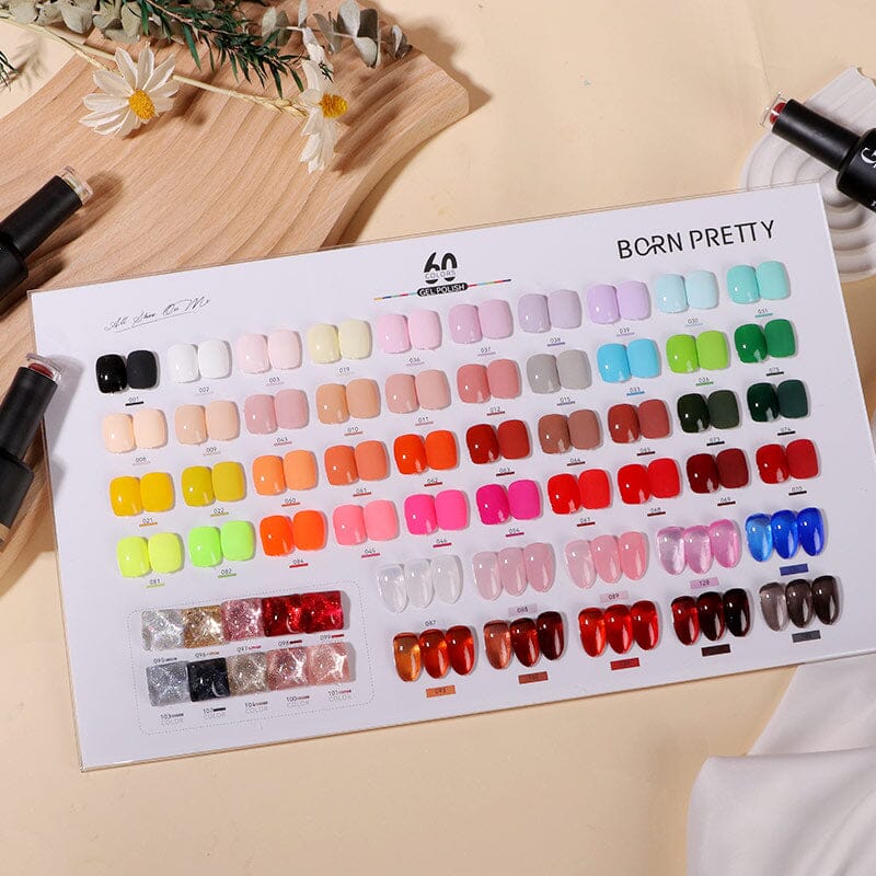 Color Chart Card Display Book for 15ml 60 Colors Gel Polish Set (SKU:57355-1) Gel Nail Polish BORN PRETTY 