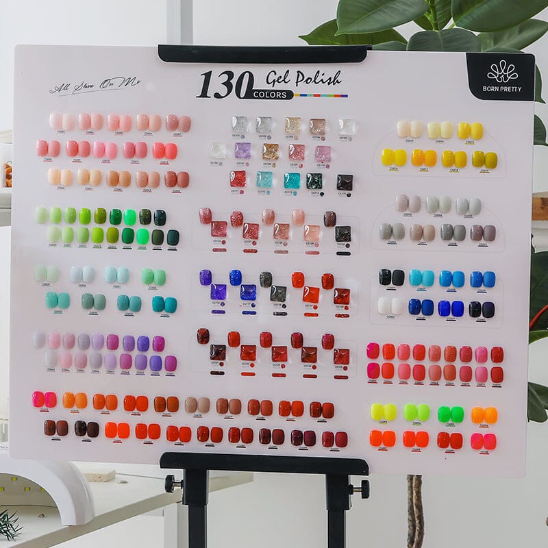 Color Chart Card Display Book for 130 Colors Silky White Series Gel Polish (SKU:55845) Gel Nail Polish BORN PRETTY 