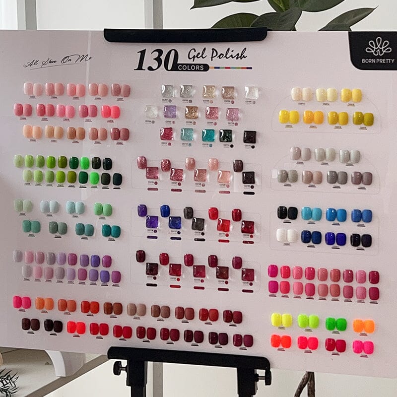 Color Chart Card Display Book for 130 Colors Silky White Series Gel Polish (SKU:55845) Gel Nail Polish BORN PRETTY 